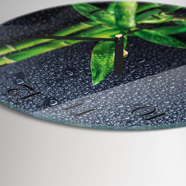 Round wall clock Drops and Bamboo