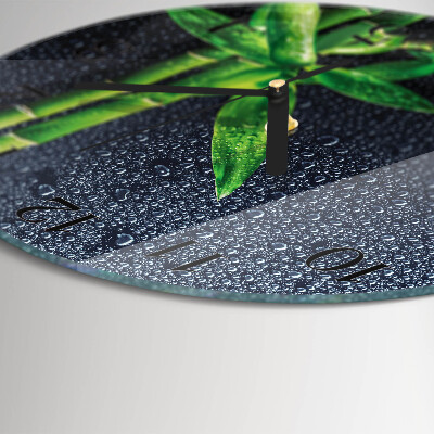 Round wall clock Drops and Bamboo