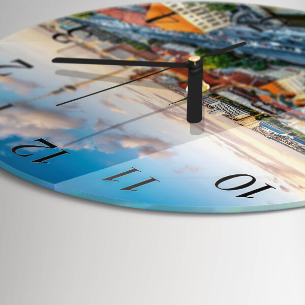 Round wall clock City River
