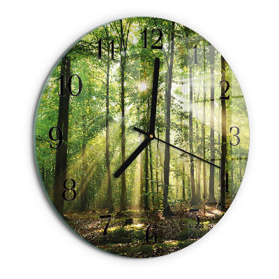 Round wall clock Forest Nature