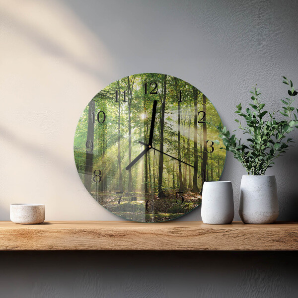 Round wall clock Forest Nature
