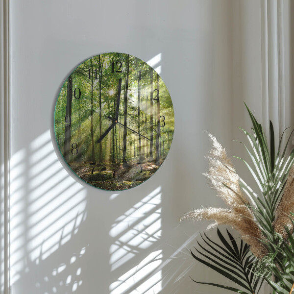 Round wall clock Forest Nature