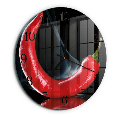 Round wall clock Chili pepper
