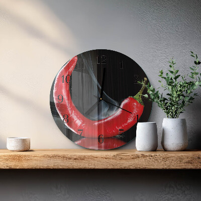 Round wall clock Chili pepper
