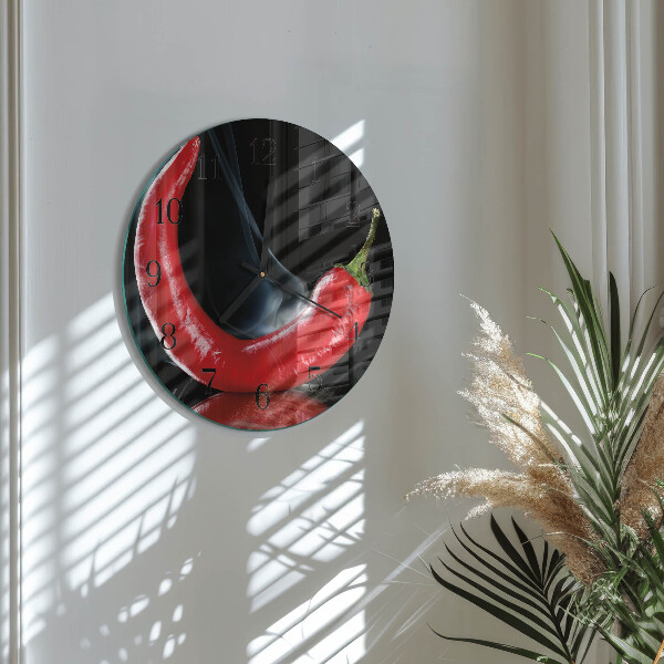 Round wall clock Chili pepper
