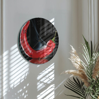 Round wall clock Chili pepper
