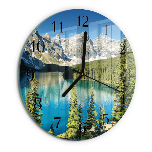 Round wall clock Mountains Nature