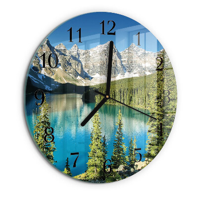 Round wall clock Mountains Nature