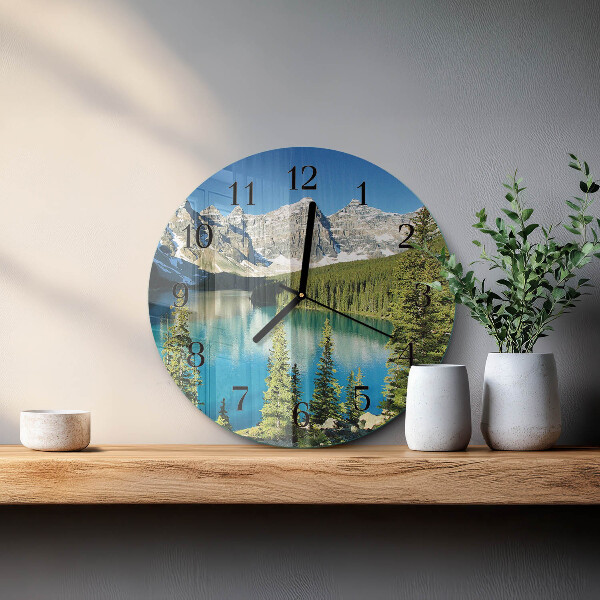 Round wall clock Mountains Nature