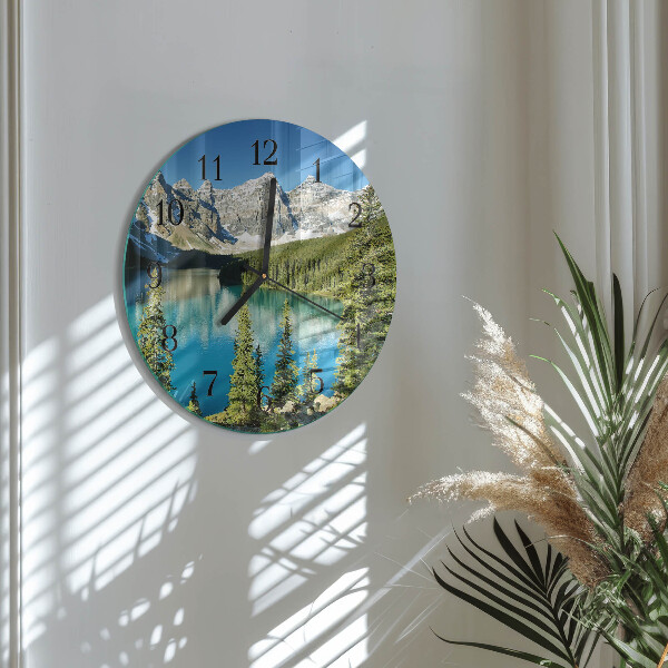 Round wall clock Mountains Nature