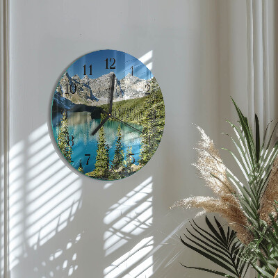 Round wall clock Mountains Nature