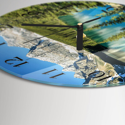 Round wall clock Mountains Nature