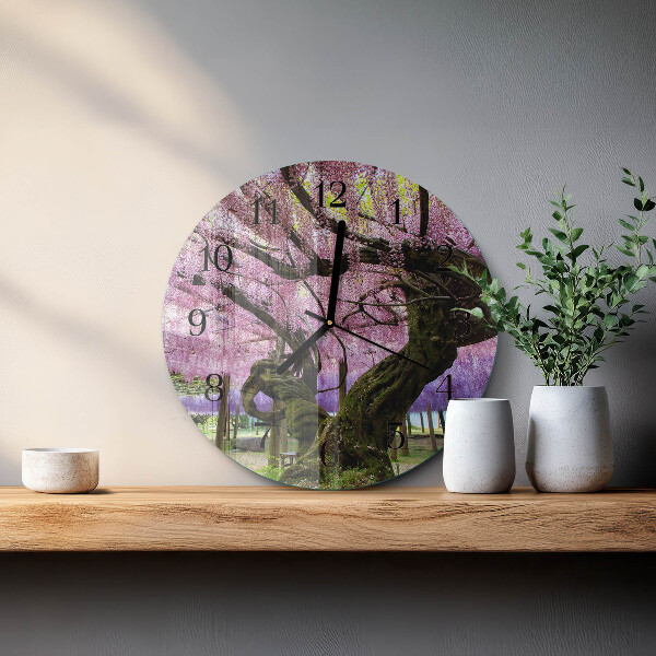 Round wall clock Trees