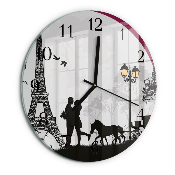 Round wall clock Love of Paris