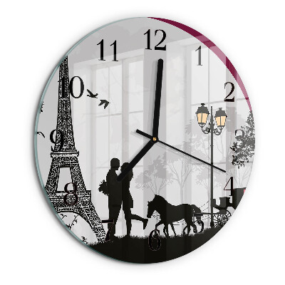 Round wall clock Love of Paris