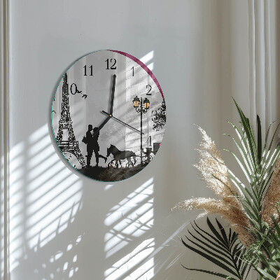 Round wall clock Love of Paris