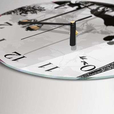Round wall clock Love of Paris