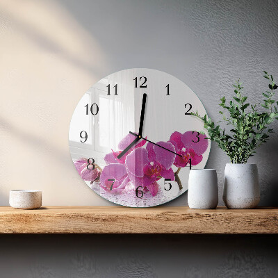 Round wall clock Orchid