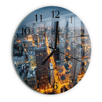Round wall clock Night on the Town