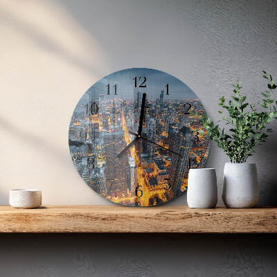 Round wall clock Night on the Town