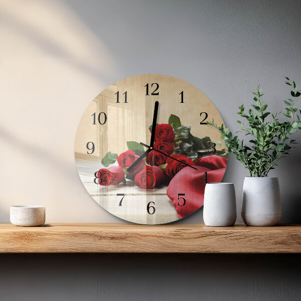 Round wall clock Roses