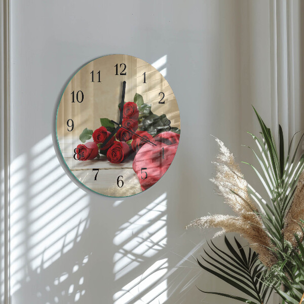 Round wall clock Roses