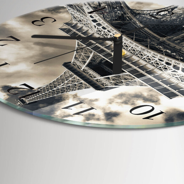 Round wall clock Eiffel Tower