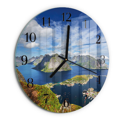 Round wall clock Mountains
