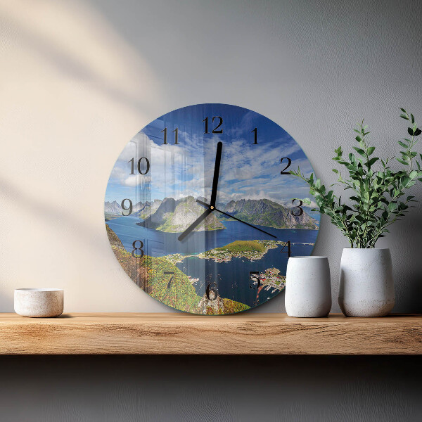 Round wall clock Mountains