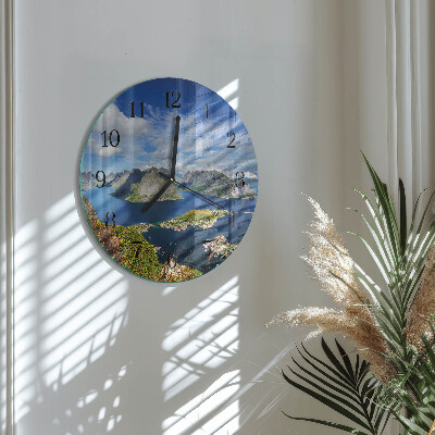 Round wall clock Mountains