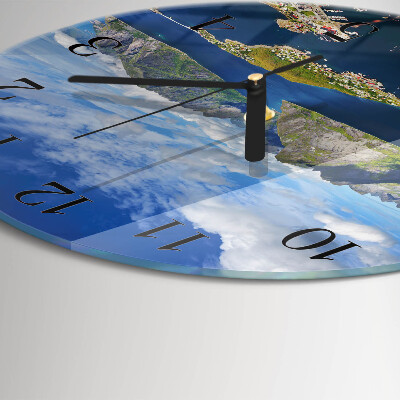 Round wall clock Mountains