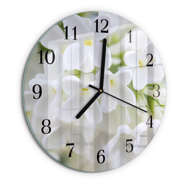 Round wall clock Flowers