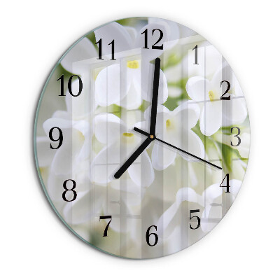 Round wall clock Flowers