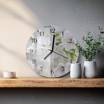 Round wall clock Flowers