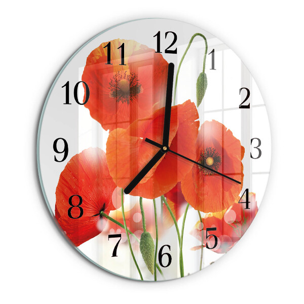 Round wall clock Poppies
