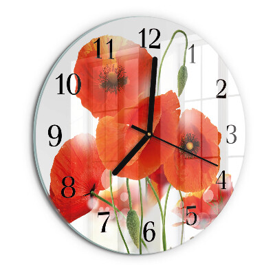 Round wall clock Poppies