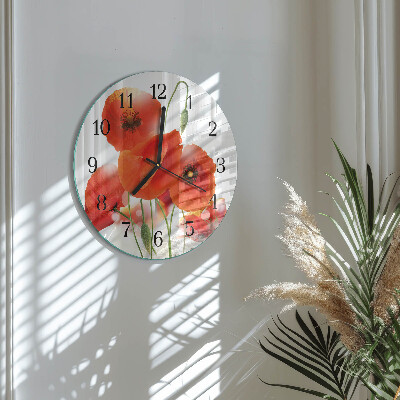 Round wall clock Poppies