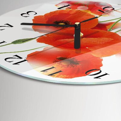 Round wall clock Poppies