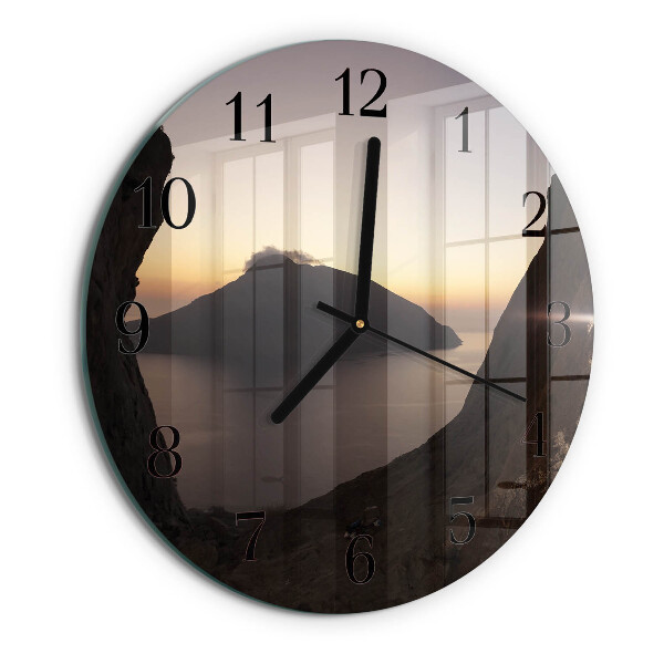 Round wall clock Ocean Mountain
