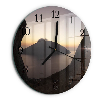 Round wall clock Ocean Mountain