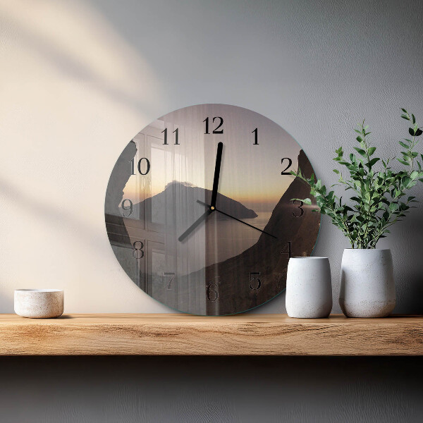 Round wall clock Ocean Mountain