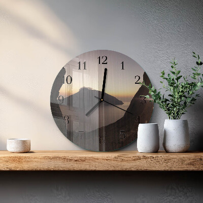 Round wall clock Ocean Mountain