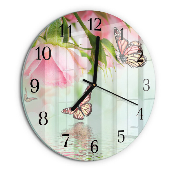 Round wall clock Butterflies