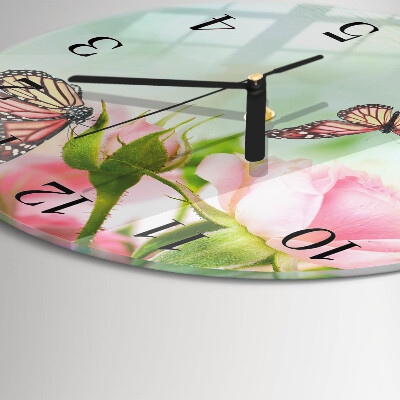 Round wall clock Butterflies