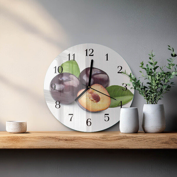 Round wall clock Plums