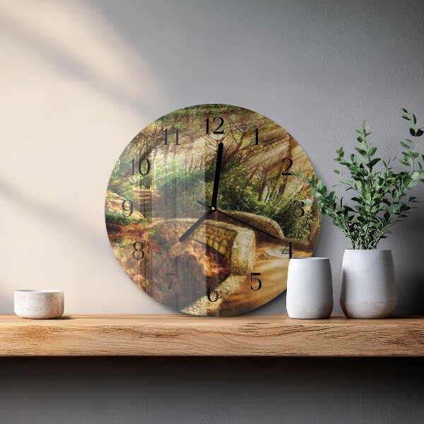 Round wall clock Forest Bridge