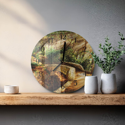 Round wall clock Forest Bridge