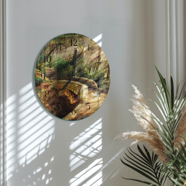 Round wall clock Forest Bridge