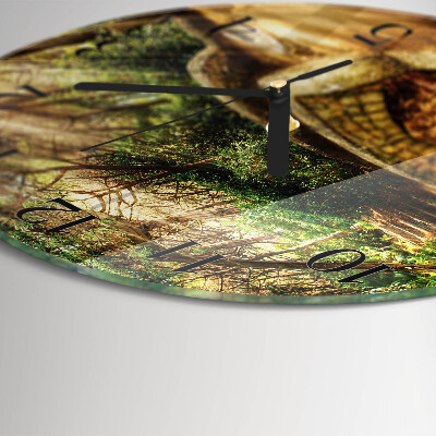 Round wall clock Forest Bridge