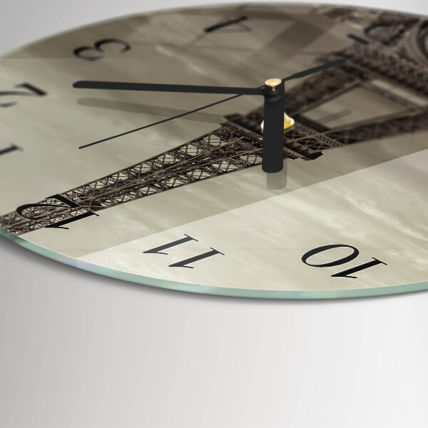 Round wall clock Eiffel Tower
